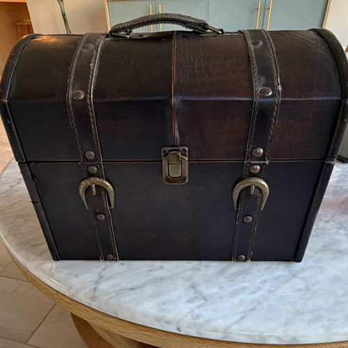 Faux leather lidded - faux,