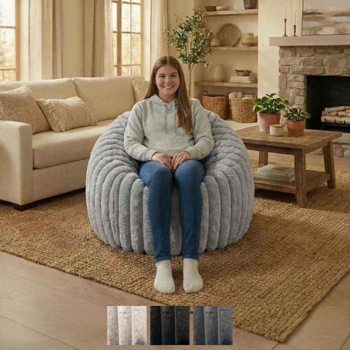 Ribbed faux fur bean - ribbed, bags