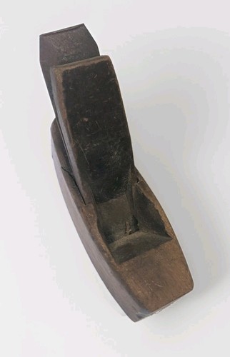 Antique wooden coffin plane - coffin,