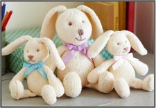Knitting Pattern Bunny Rabbit Family Soft Toys