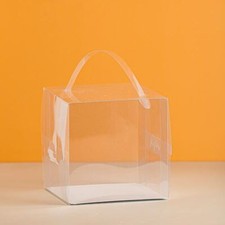 4 Inch to 6 Inch Transparent Mini Cake Box - Carrier PVC Acetate Bento Clear