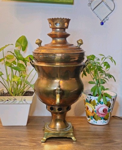 Antique brass samovar - antique,