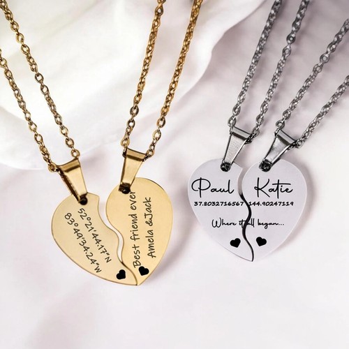 Bonded hearts necklace - hearts,