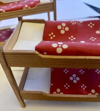 Lundby Dolls House Vintage 1981 Red And White Bunk Bed With no pillows. 