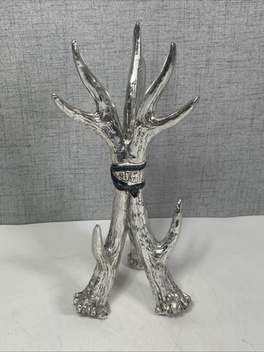 Silver metal jewelry antler - silver,