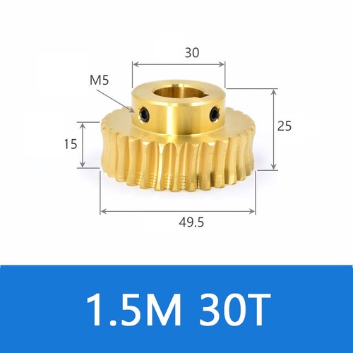 Brass worm wheel gear 5 - brass, 1/1.5