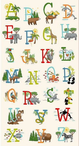 Makower cotton abc panel - makower,