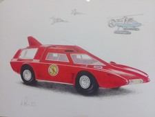 Captain Scarlet  Spectrum Patrol Car SPC original pencil drawing 