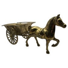 Brass Horse Cart Figurine