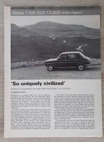 Simca 1100 gls long term - long, road