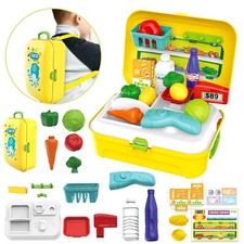 Kids toy food - shopping, cart