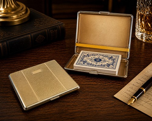 Vintage metal cigarette case - metal,