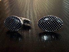 M&S Autograph Men’s Navy Platinum Plated business dress Cufflinks