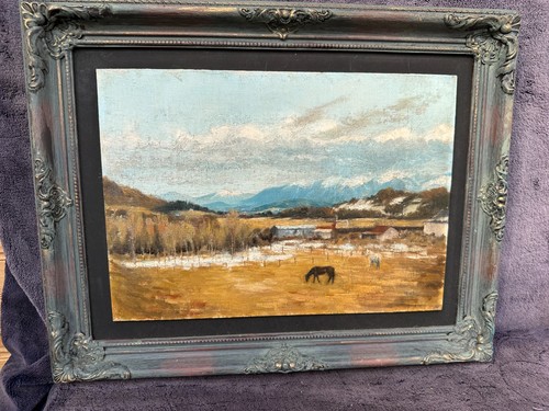 Antique framed oil painting - antique,