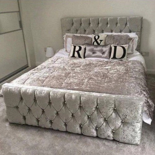 Silver crushed velvet - crushed,