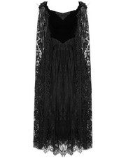 Eva Lady Long Gothic Velvet Maxi Dress With Lace Cape