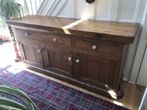 Antique pine butchers - antique,