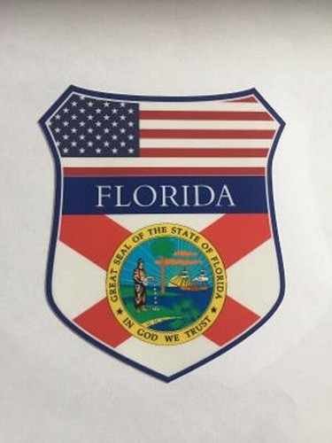 Florida flag shield car - florida,