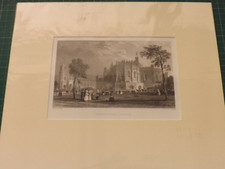 1831 VINTAGE B&W ENGRAVING TITLED LANCASTER CASTLE 30cms by 26cms P252