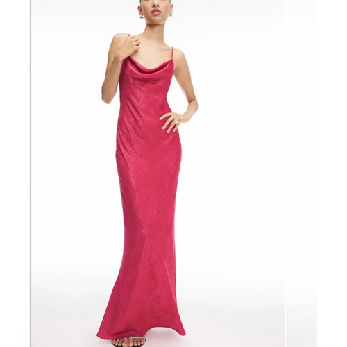 Liv foster pink satin gown - satin,