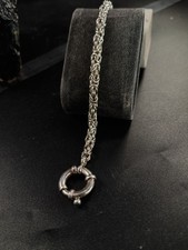 Vintage heavy Sterling Silver Byzantine Link Bracelet Buoy Clasp 7in 18g