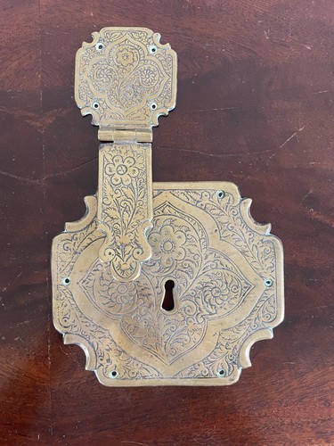 19th century inlaid brass - a,