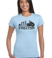 Motorbike Evolution Womens Funny Biker T-Shirt Motorcycle Indian Bike