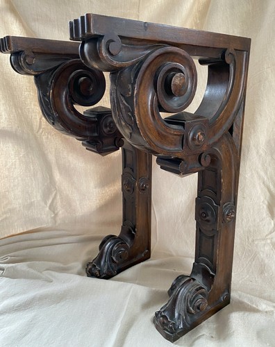 Large pair victorian carved - large,