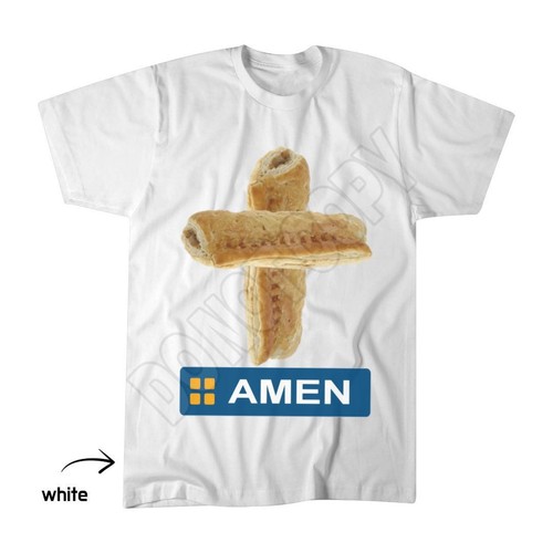 Greggs amen sausage roll - sausage, cross