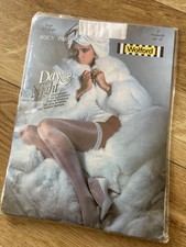Wolford White Hold Up Stockings Night and Day Large Brand New  Slight Imperfect