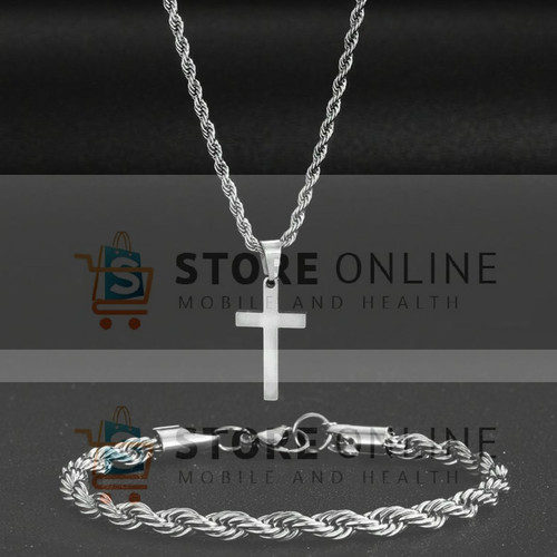 Punk cross necklace bracelet - necklace,