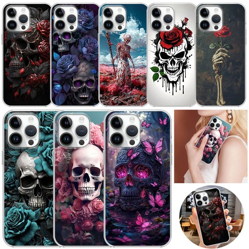 Silicone gothic skull phone - gothic,