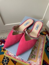 Prada Fuchsia Pink Suede Flat