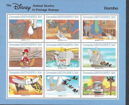 Disney stamps min sheet dumbo - disney,