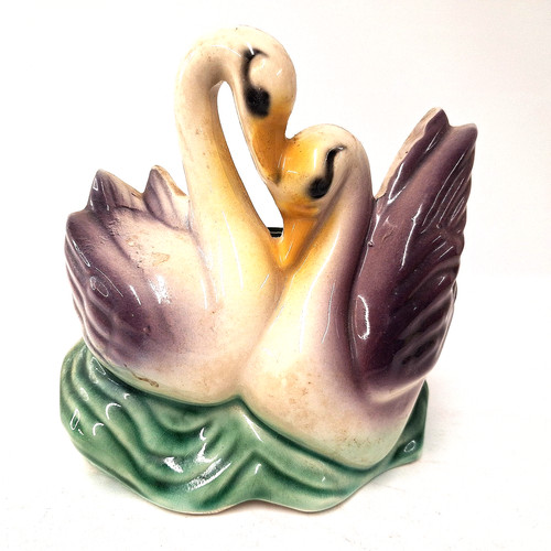 Vintage double swan planter - double, tv