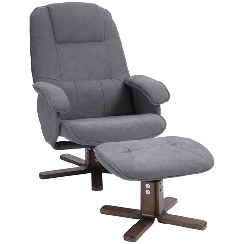 Grey swivel recliner - recliner, chair