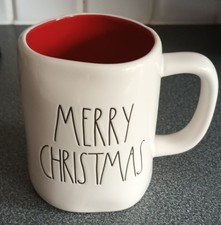 Genuine Rae Dunn Merry Christmas double sided Mug Red/White