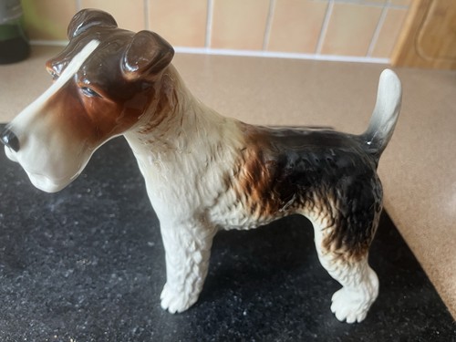 Wire fox terrier dog figurine - wire,