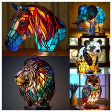 Resin Table Lamp Stained Horse