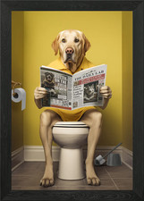 Labrador on the Toilet Framed