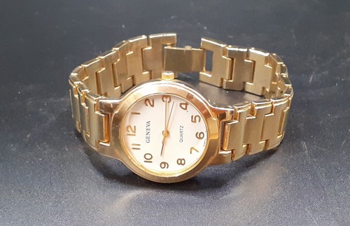 Geneva goldtone quartz watch - geneva,