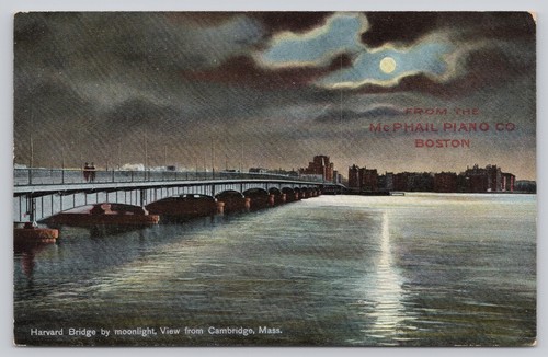 Harvard bridge moonlight - harvard,