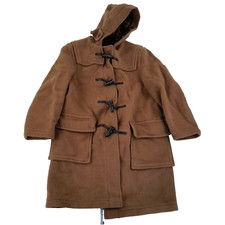 GLOVERALL Coat 11 Years Brown Boys Wool Duffel Jacket Hood Vintage