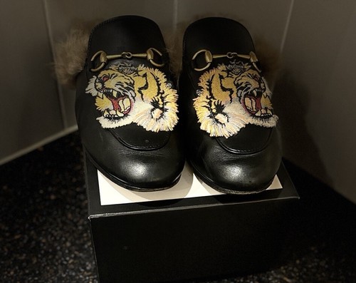 Gucci black leather fur - gucci,