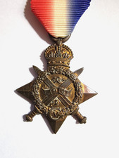 WW1 1914 Mons Star Medal Pte R Turner Army Service Corps