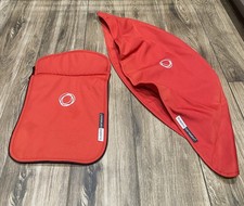 Bugaboo Cameleon Tailored Fabric Set Extendable Canopy/Hood & Apron - Red