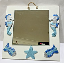 Wall Mirror Handmade in Cornwall by Nicky Bowler 30" Square Sea Horses & Fish