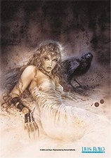 Luis Royo Girl / Raven large fabric poster / flag 1100mm x 700mm (hr)
