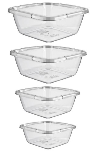 Clear plastic basin square - plastic,