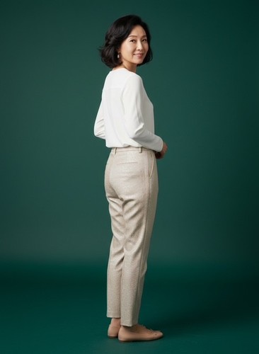 Ivory brocade ankle pants - h&m,